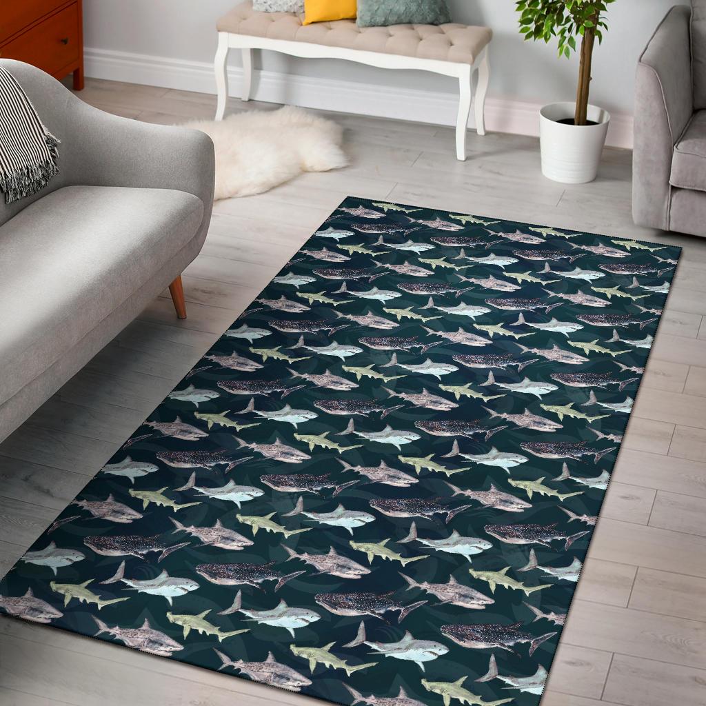 Shark Pattern Print Area Rugs