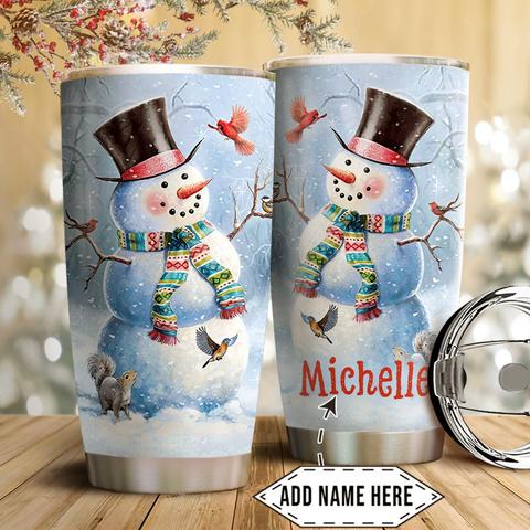 Snowman Personalized Stainless Steel Tumbler, Personalized Tumblers, Tumbler Cups, Custom Tumblers Christmas Decor Ideas