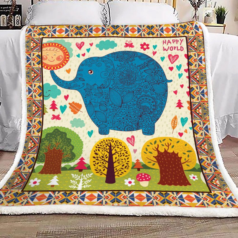 Elephant Yh25100573F Sherpa Fleece Blanket