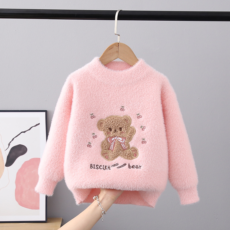 2022 New Children’s Sweater Kids Winter Clothes Girls Sweaters Thicken Pullover Warm Children Outwear Cute Bear Autumn & Winter alx