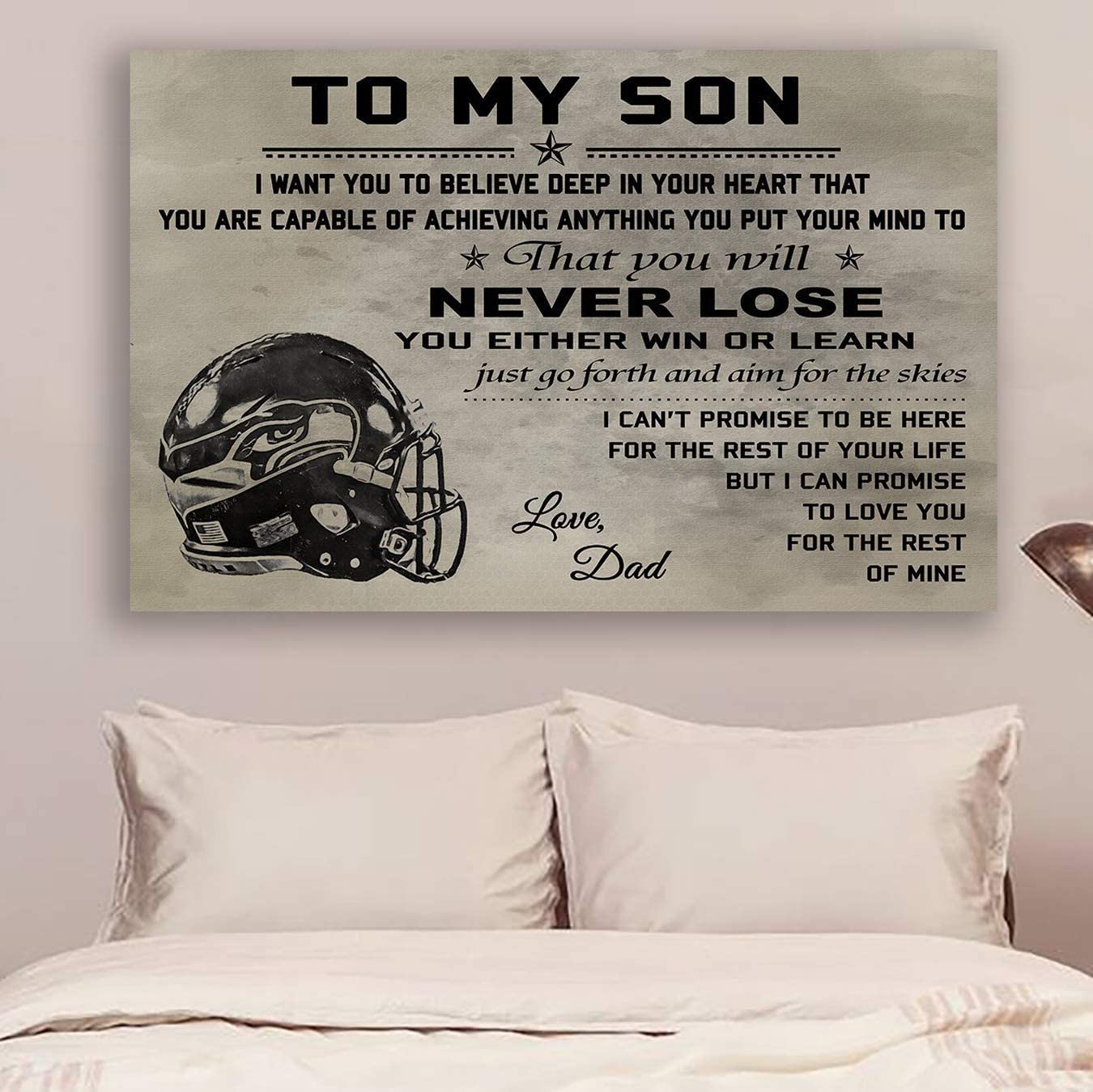 Poster for Room Aesthetic -Command Strips Wall Decor – Cv1081 Lvl Baseball Poster – Dad to Son – Never Lose