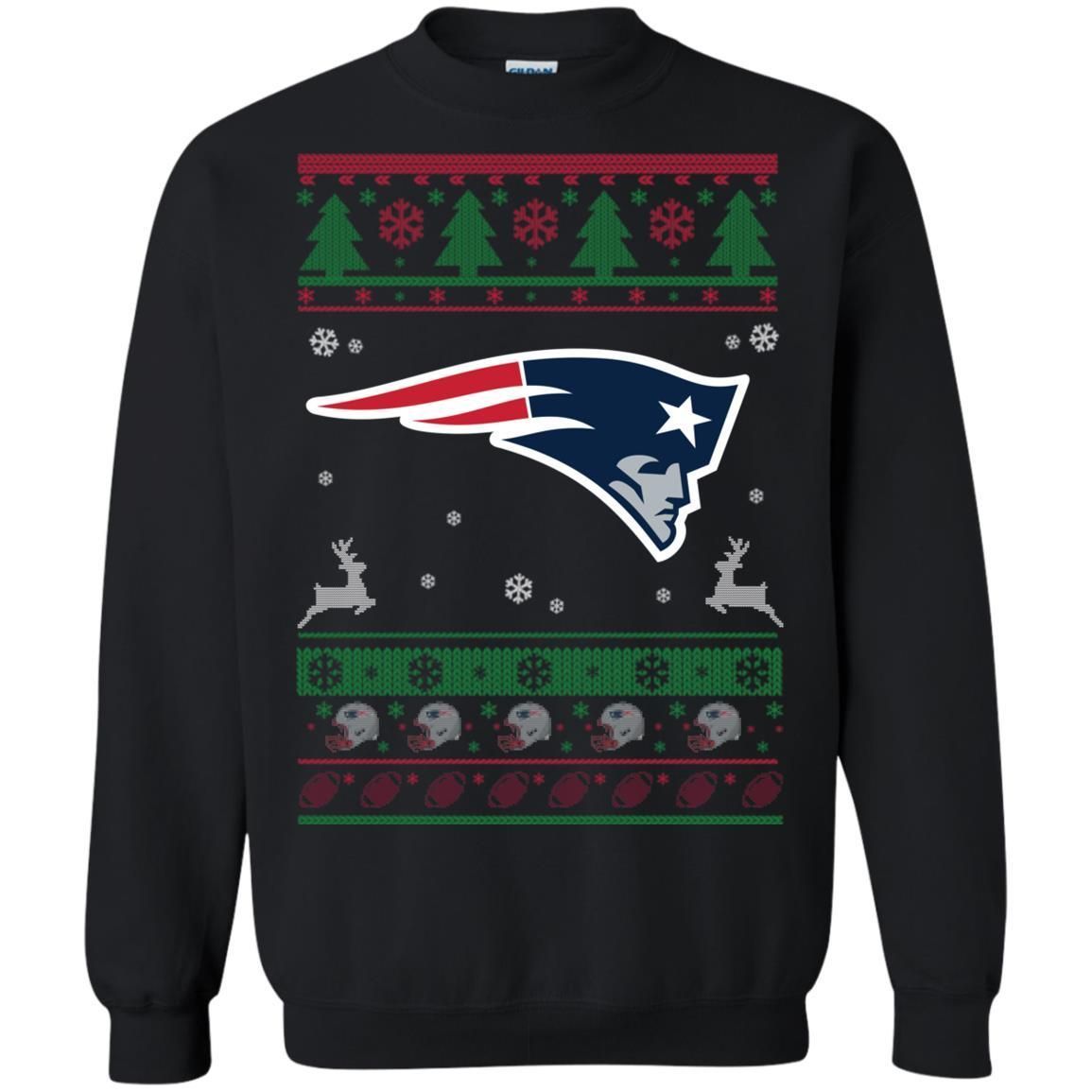 New England Patriots Logo Football Teams Ugly Christmas Sweater Unisex Crewneck Pullover Sweatshirt