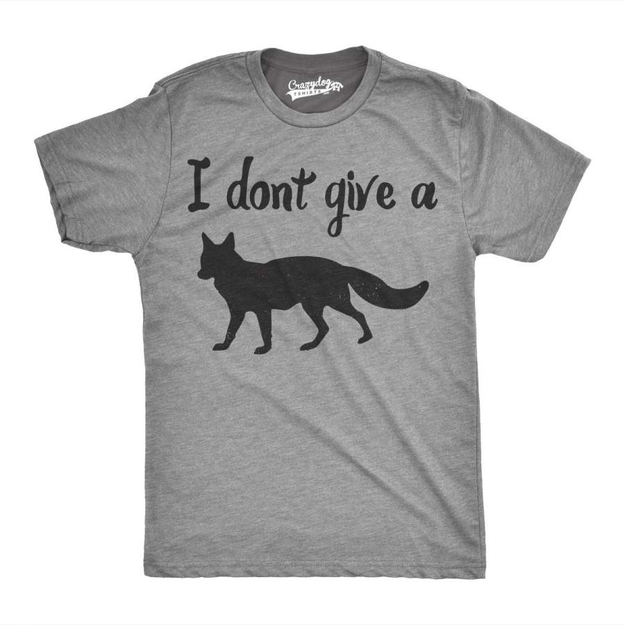 Mens I Don’T Give A Fox Tshirt Funny Forest Animal Offensive Tee For Guys