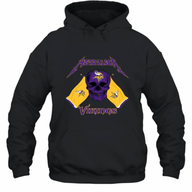 Metallica Minnesota Vikings Skull Flag Shirt Hoodie