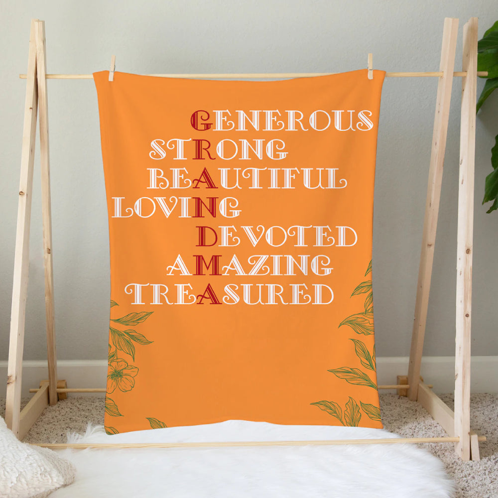 To My Grandma Genrerous Strong Beautiful My Grandma Fleece Blanket Gift For Grandparents Gift From Granddaughter Gift For Grandson Home Decor Bedding Couch Sofa Soft And Comfy Cozy