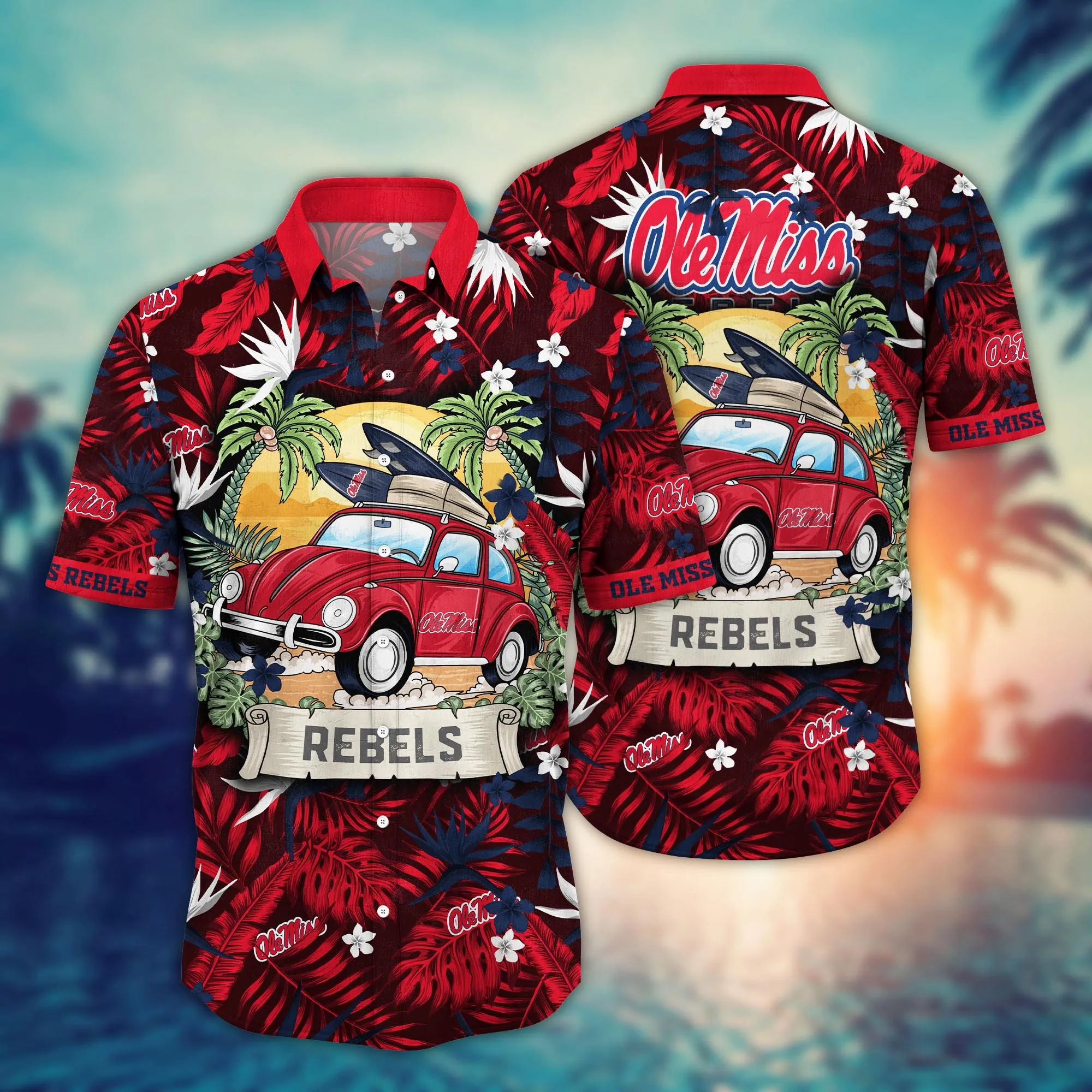 Ole Miss Rebels NCCA Hawaiian Shirt Campingtime Aloha Shirt