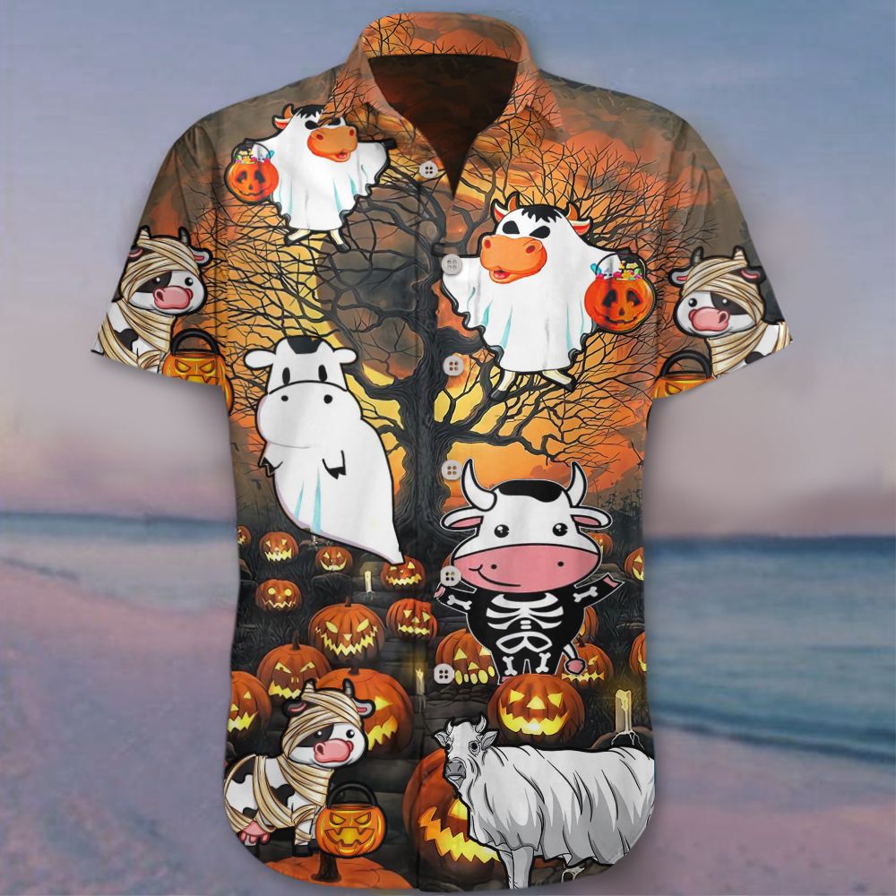 Cow Halloween Hawaii Shirt Cute Costume Themed Hawaii Ha97307