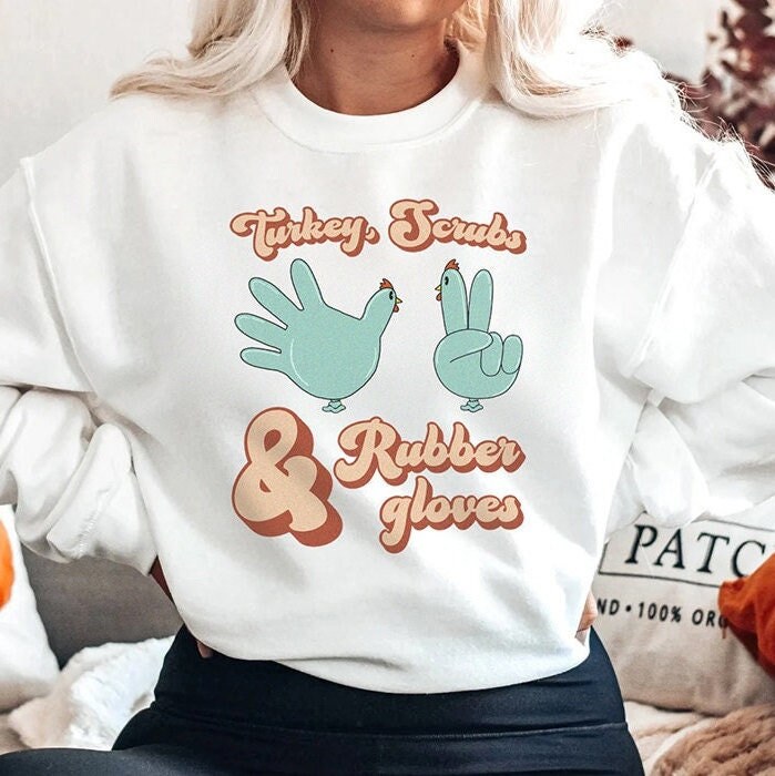 Thanksgiving Nurse Medical Sweatshirt | Turkey Thankful Nurse Medical assistant tech aid Rn Crewneck Sweater, Icu Er Ed Nursing School Gift