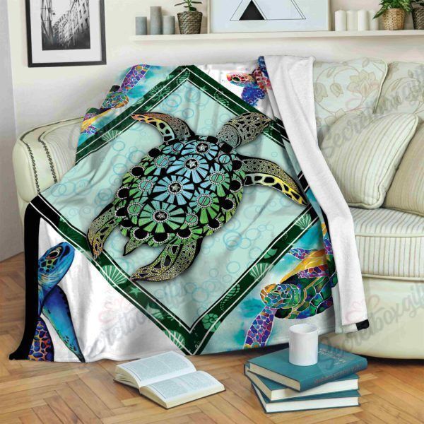 Turtle Flower Gs-Cl-Ml2204 Fleece Blanket