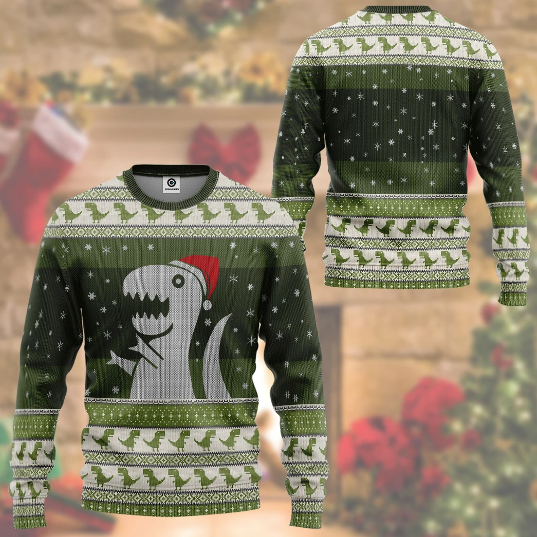 Christmas Dino Ugly Christmas Sweater | Unisex | Adult | Us3231