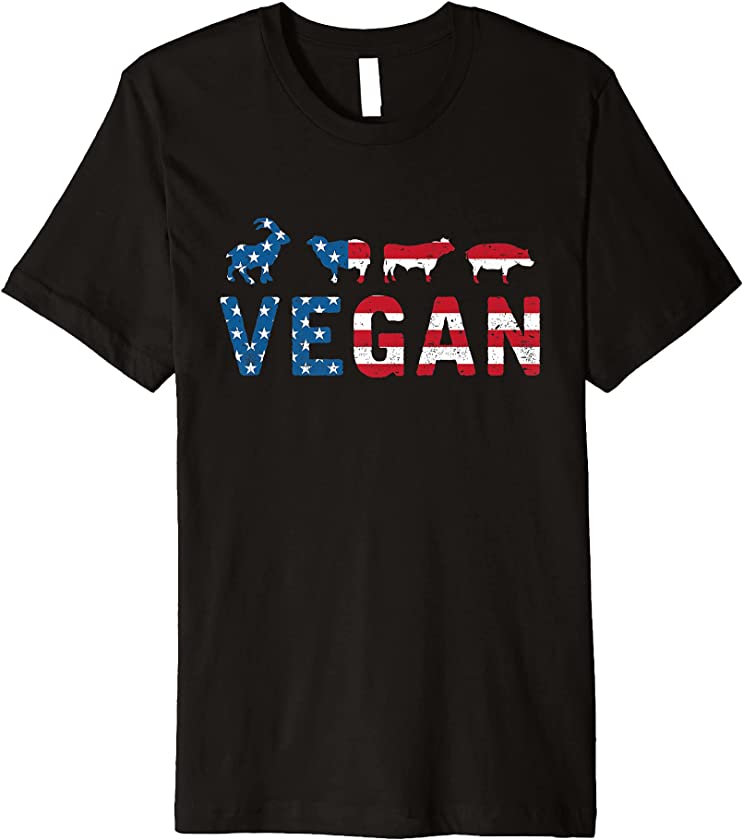 4th of July Animals Lovers Independence Day Vegetarian Premium T-Shirt