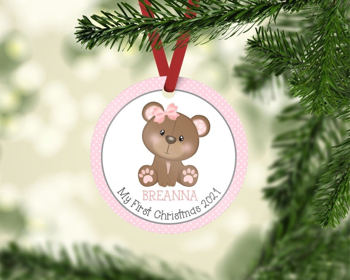 Baby’S First Christmas Ornament Teddy Bear Christmas Ornament Christmas Tree Decoration Christmas Home Decor