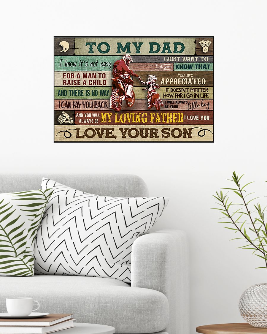 Motorcycle To My Dad Horizontal Canvas And Poster | Wall Decor Visual Art