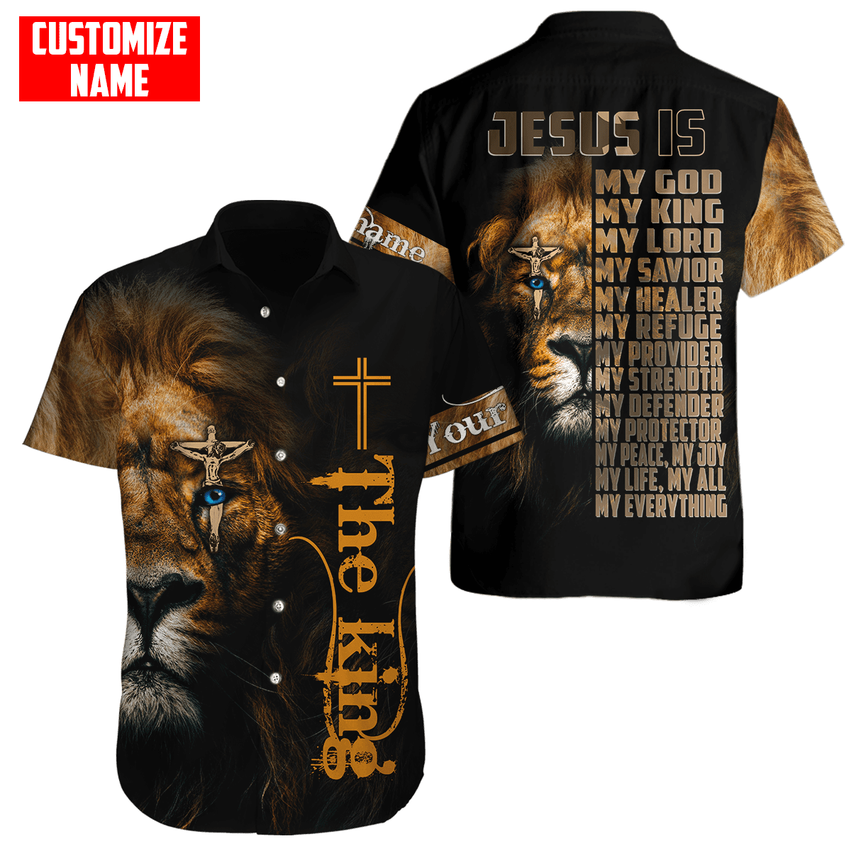 Tmarc Tee The King Lion Custom Name Jesus Christ Summer Shirts