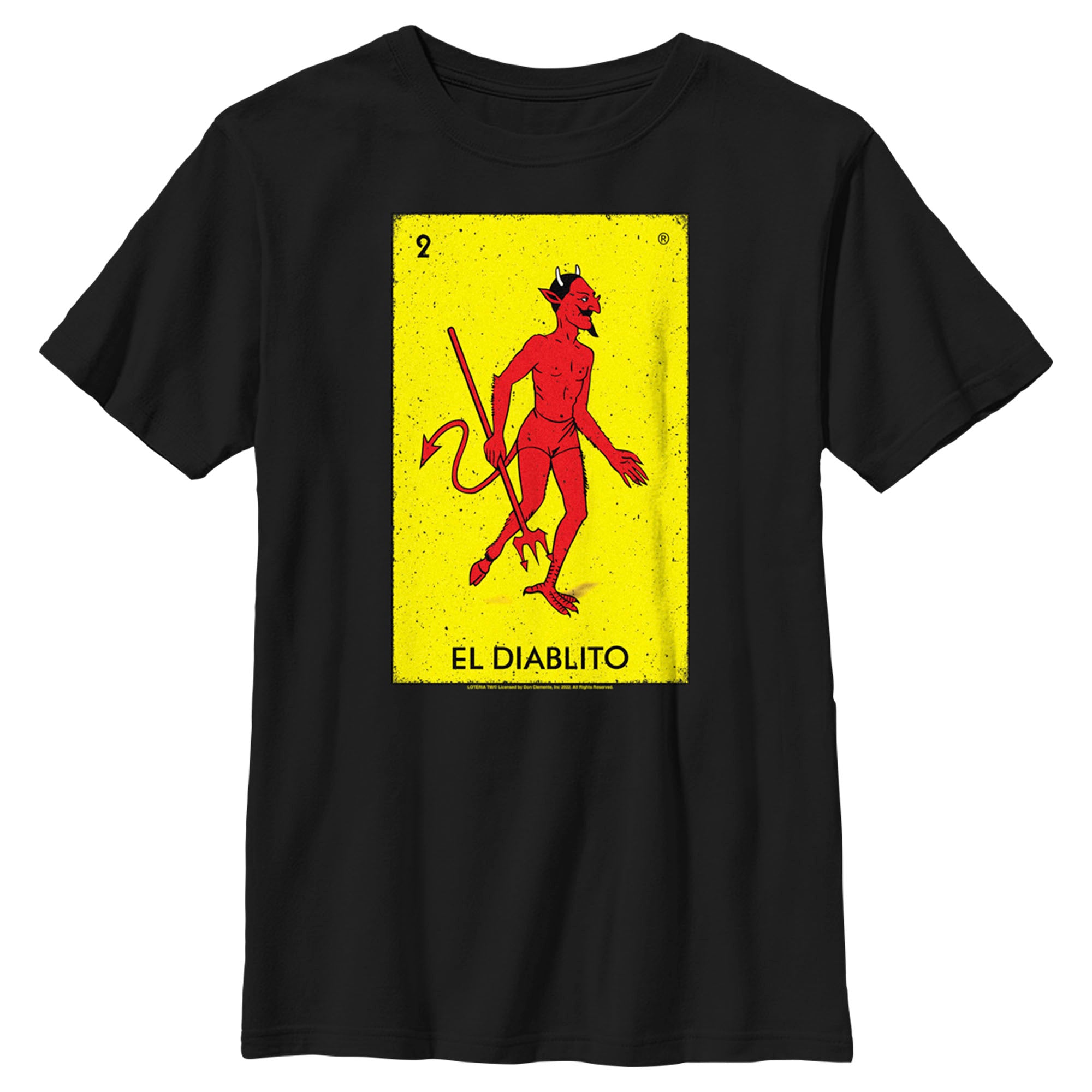 Boy’S Loteria El Diablito Card Number 2 Distressed T-Shirt