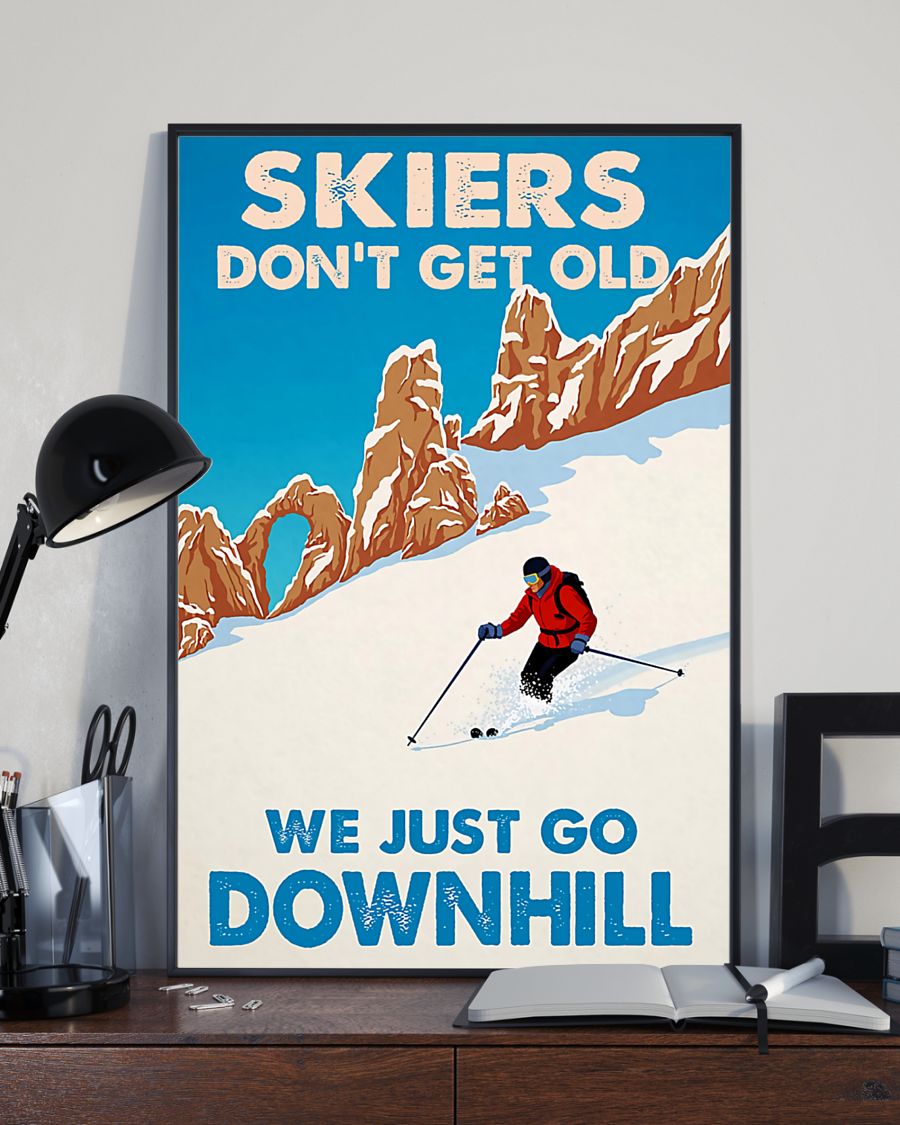 Skiing We Go Downhill Vertical Canvas And Poster | Wall Decor Visual Art