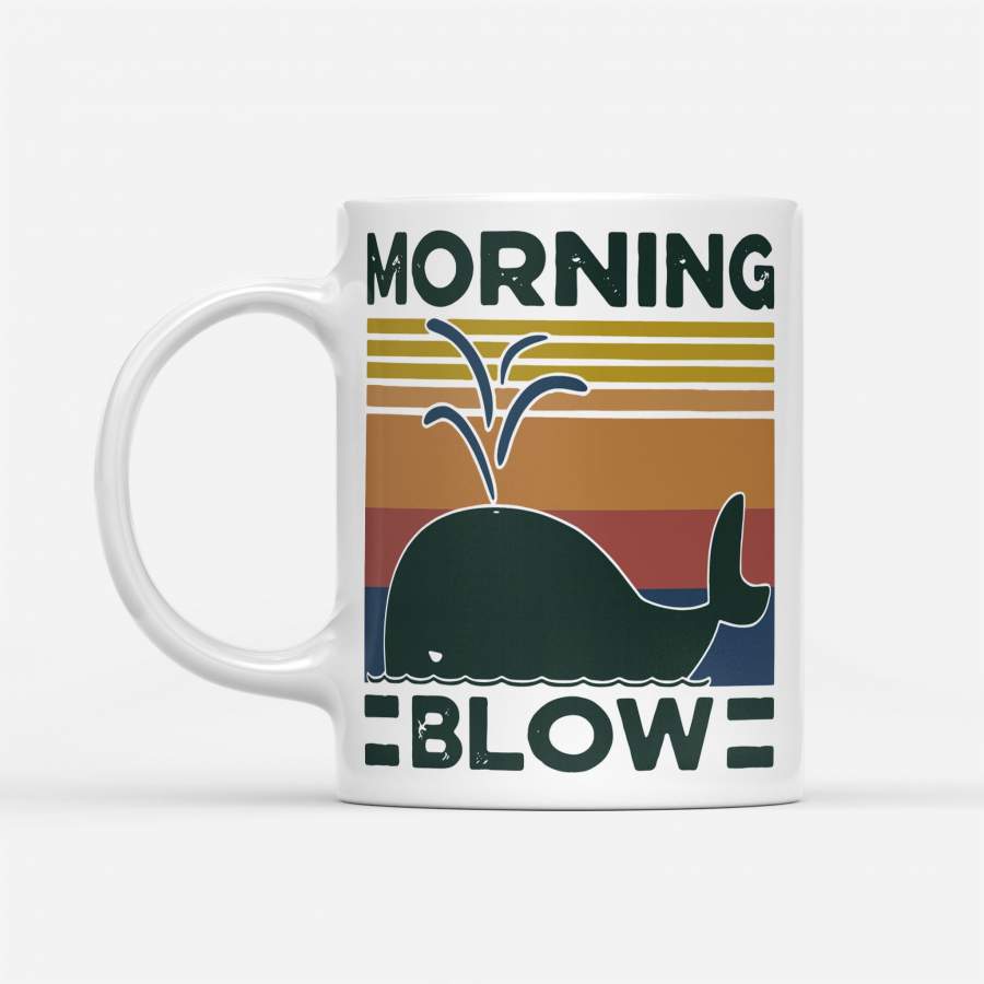 Morning Blow Whale Vintage – White Mug