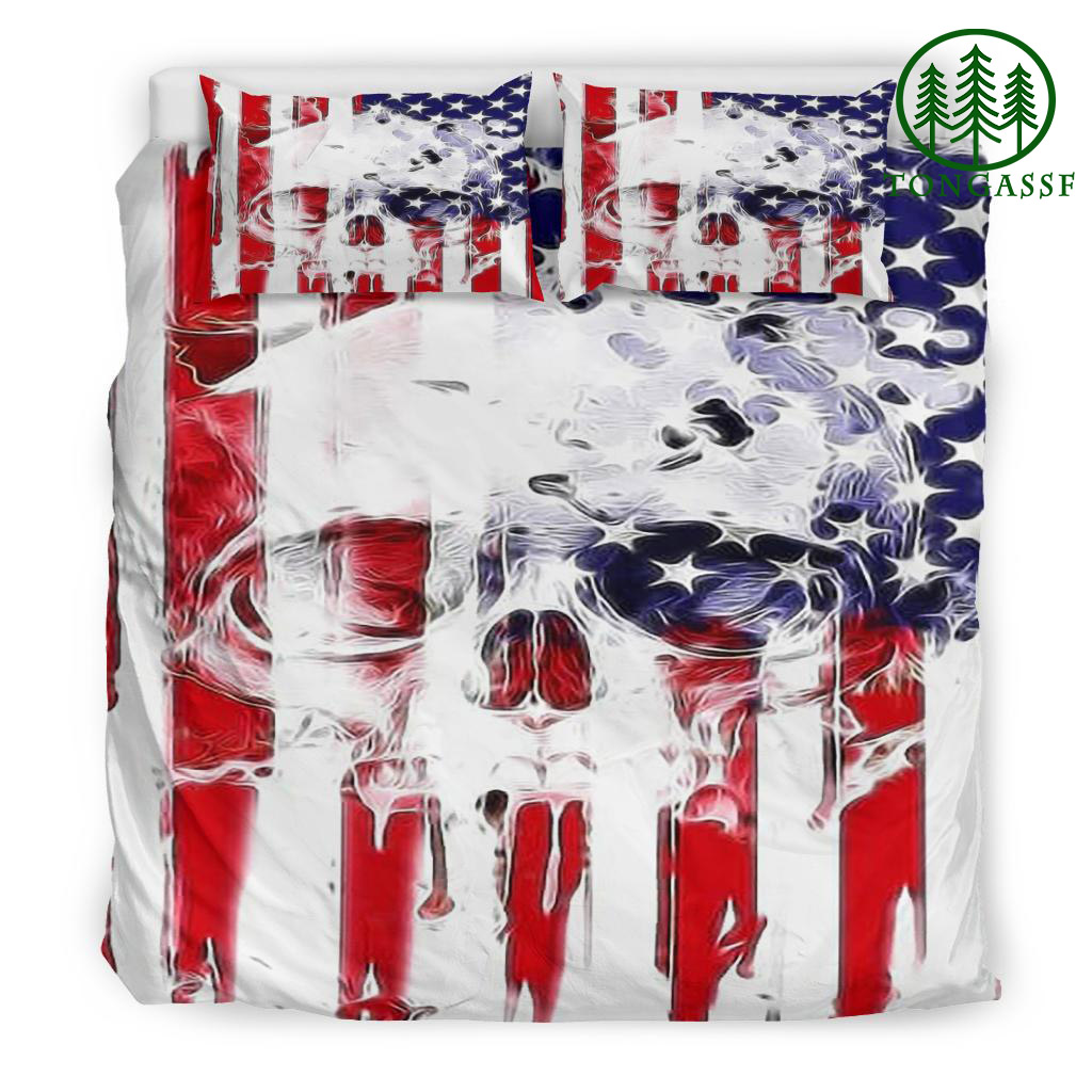 American flag 3D Skull bedding set