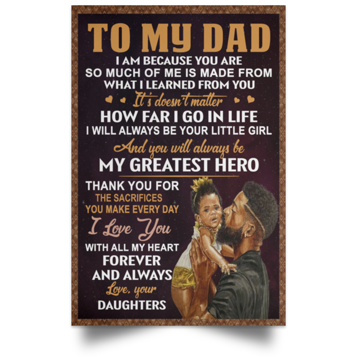 personalized-to-my-dad-my-hero-from-daughter-poster-poster-art-design