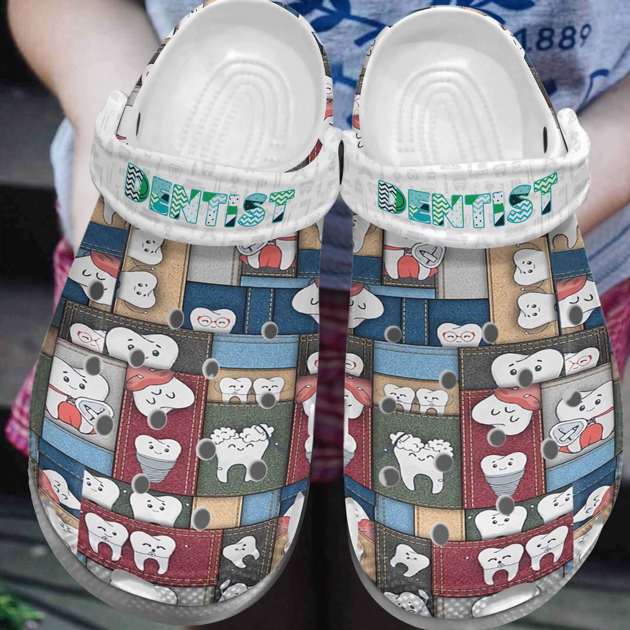 Dentist Personalized Clog, Custom Name, Text, Color, Number Fashion Style For Women, Men, Kid, Print 3D Dentist Pattern