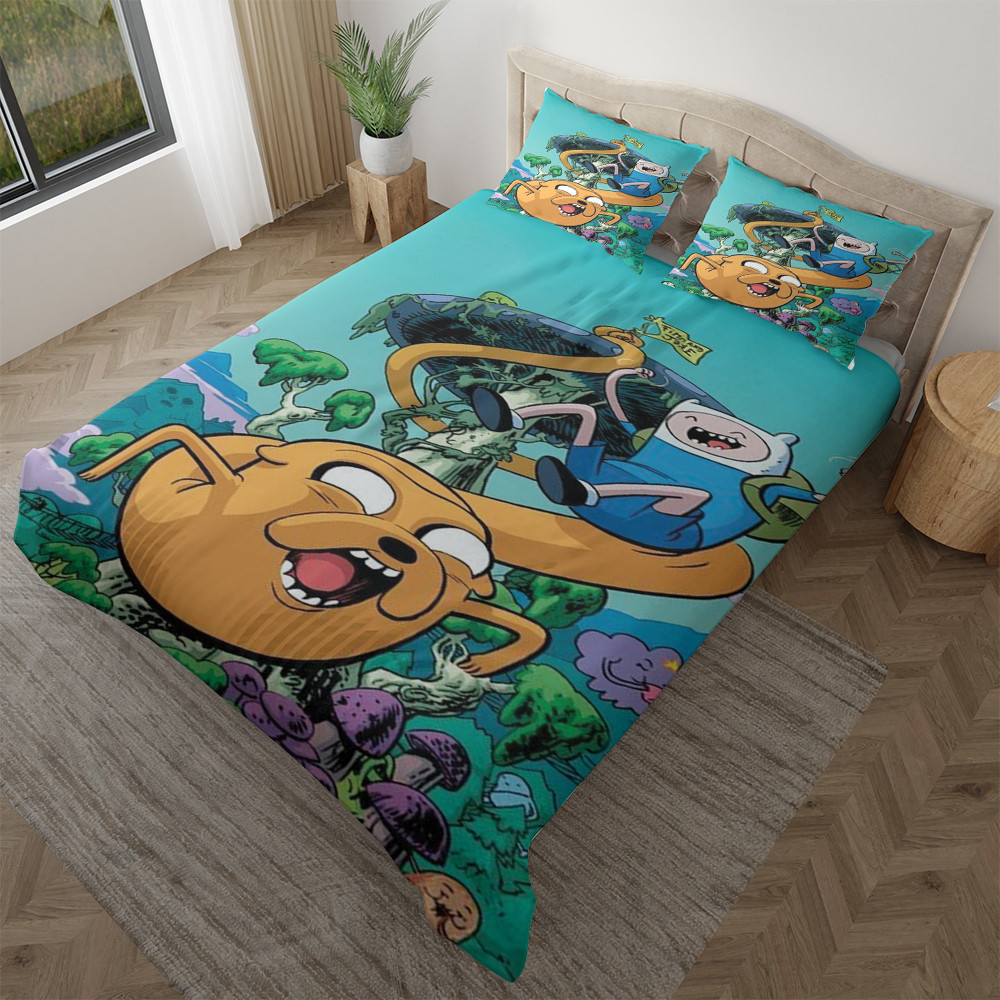 Adventure Time Finn And Jake Fan Gift, Adventure Time Duvet Quilt Bedding Set