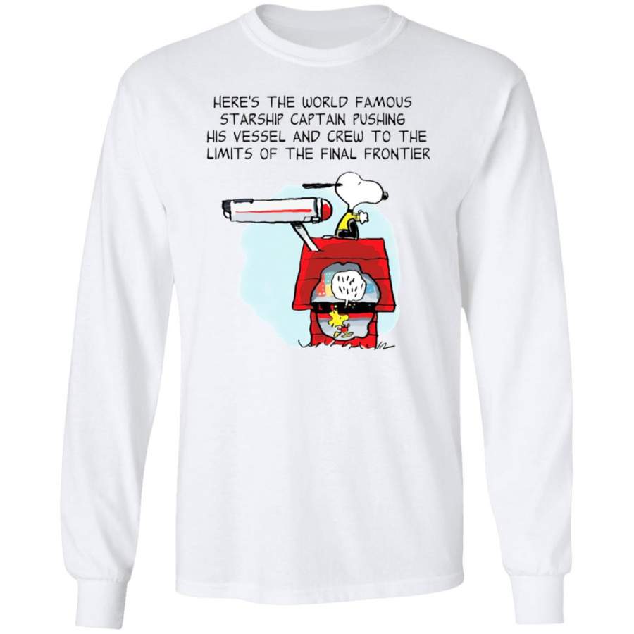 Snoopy here’s the world famous starship captain pushing shirt - EmprintsTOP