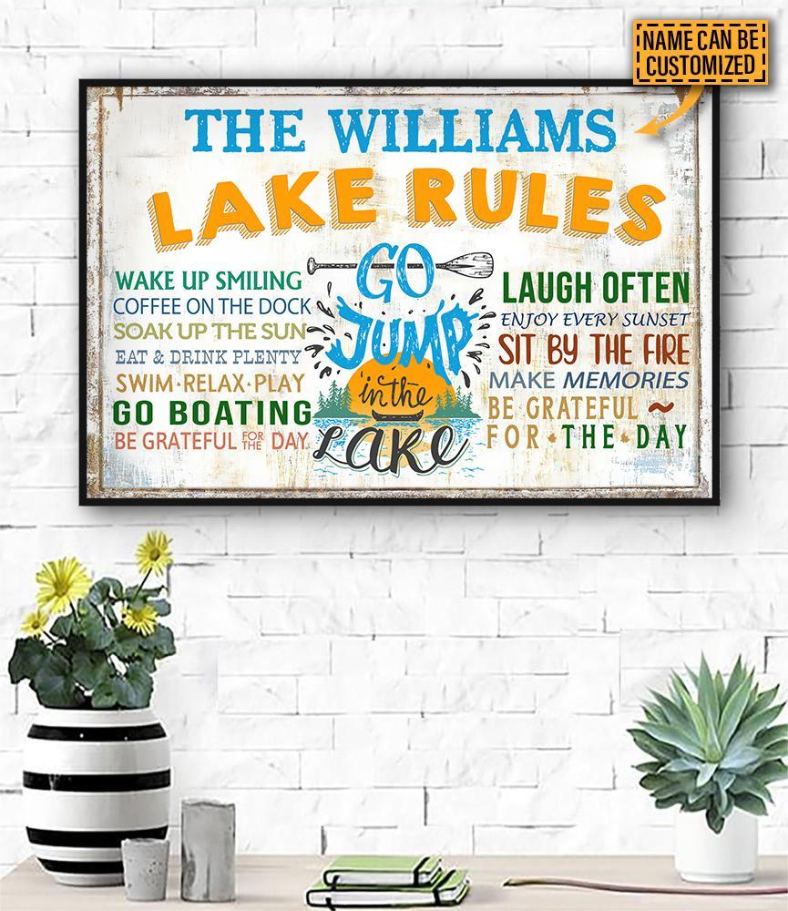 Custom Name Boating Lake Rules Poster Father's Day Gift Wall