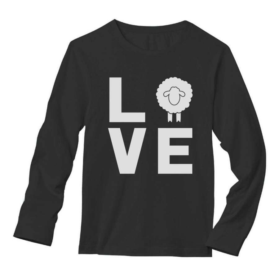 Animal Lovers Novelty Gift Idea – Love Sheep Statement Long Sleeve T-Shirt