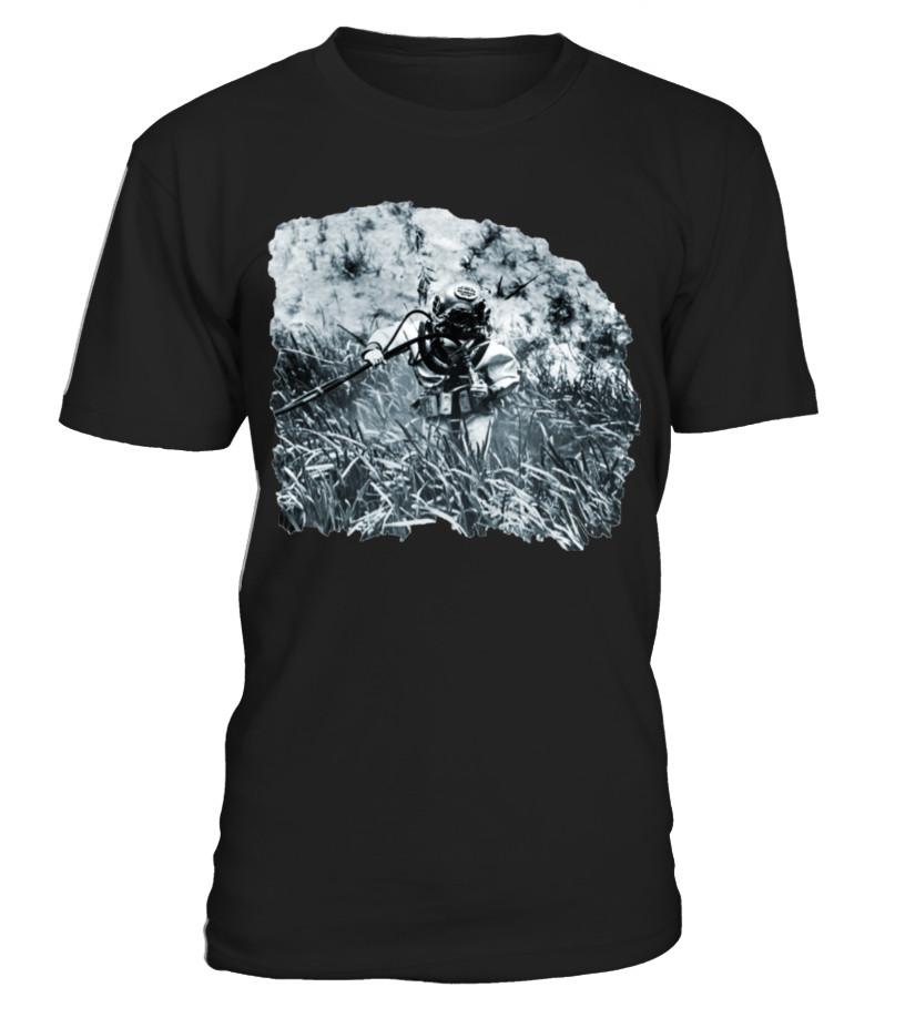 Us Navy Diver With Mark V Diving Helmet Underwater T Shirts C-Kkes0 ...