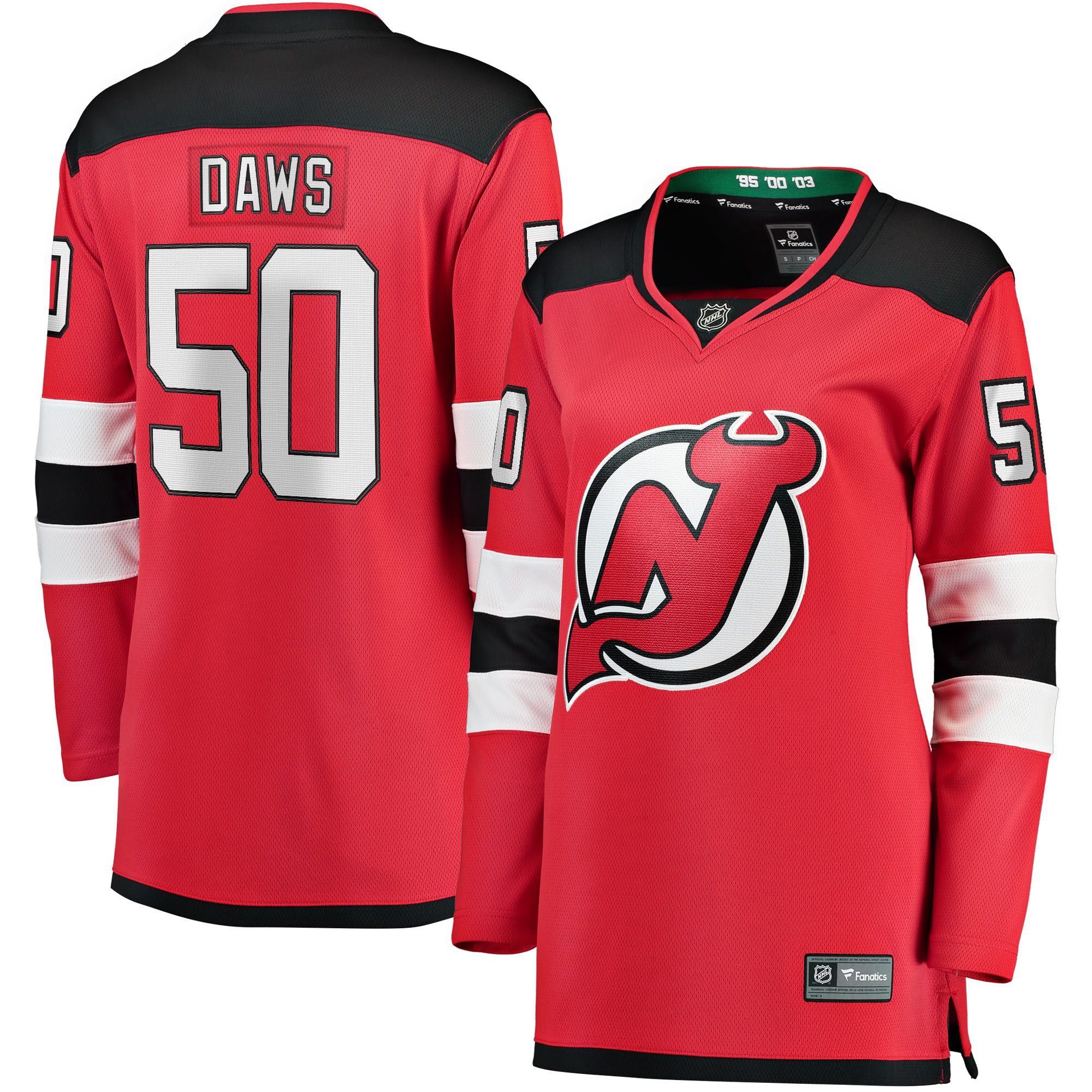 Nico Daws New Jersey Devils Branded Women's Home Breakaway Player Jersey – Red