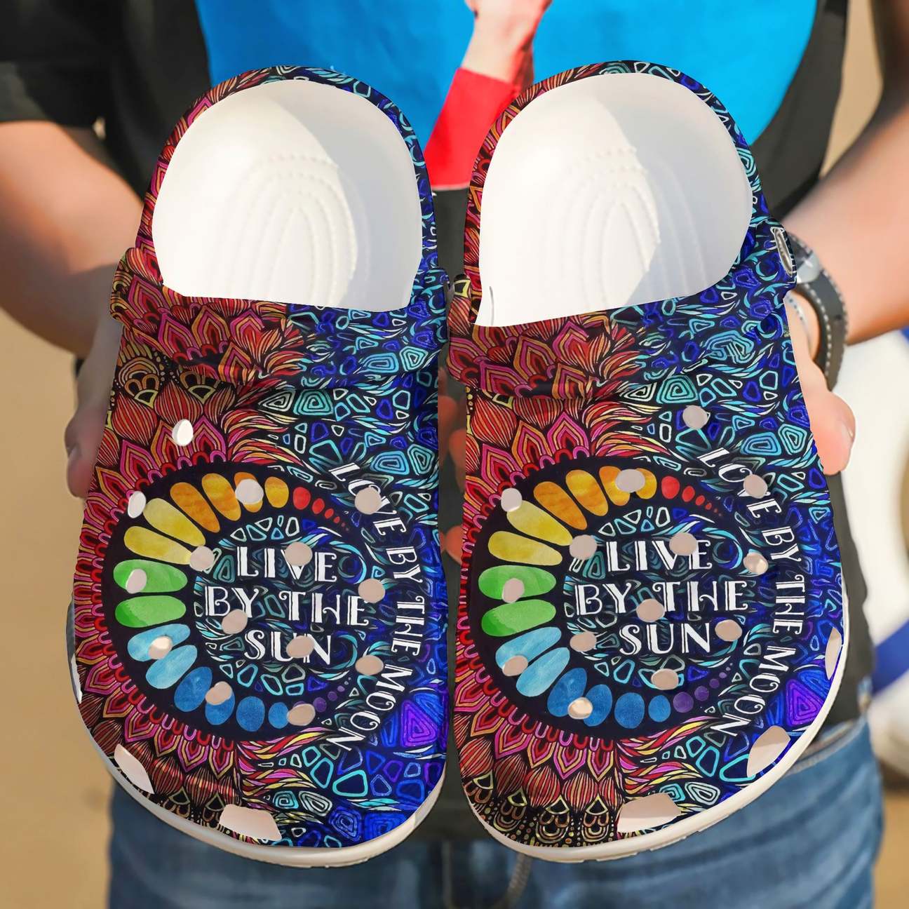 Hippie Personalized Clog, Custom Name, Text, Color, Number Fashion Style For Women, Men, Kid, Print 3D Live By The Sun