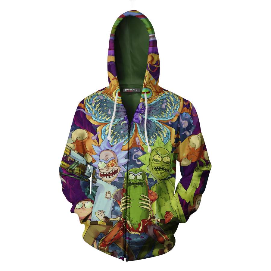 Dad - You Are Ok For A Human Earth C-137 Rick And Morty Zip Up Hoodie ...