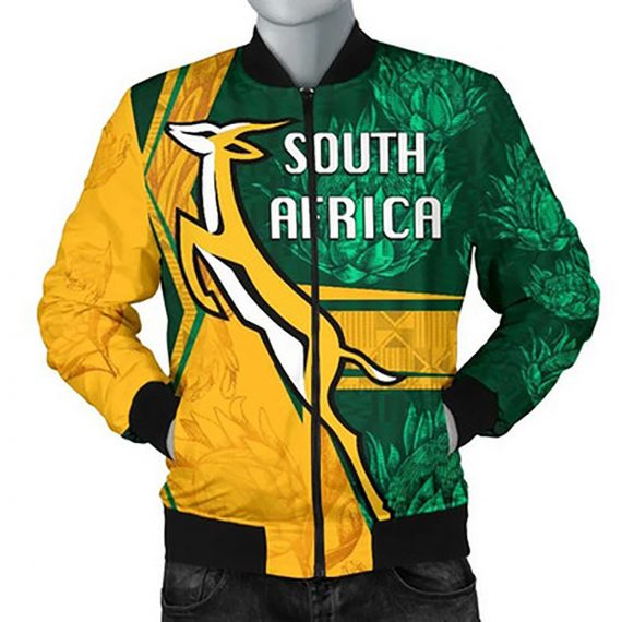 South Africa Bomber Jacket African Patterns Springboks Rugby Be Fancy Bomber Jacket