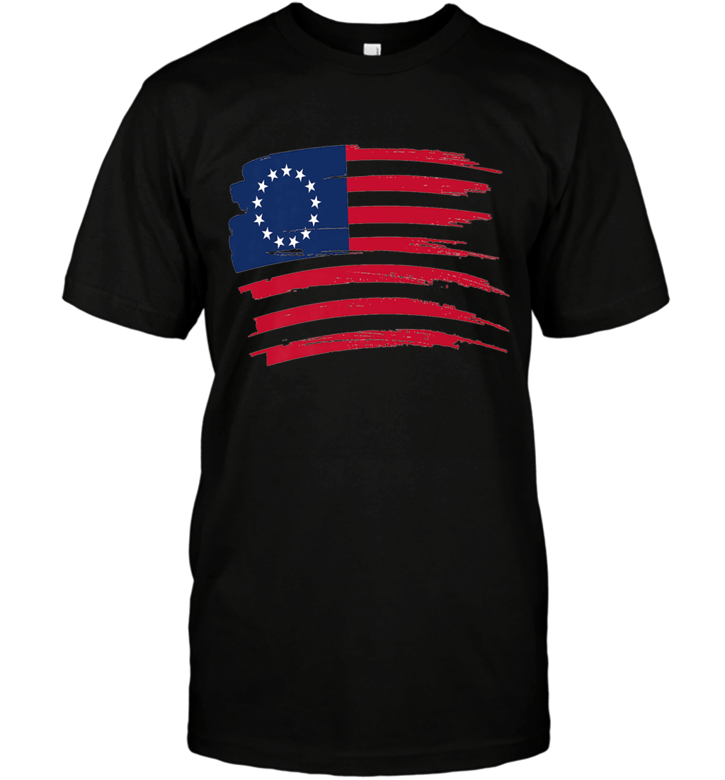 betsy ross shirt 4th of july american flag 1776 vintage premium t shirt s1r T-Shirt