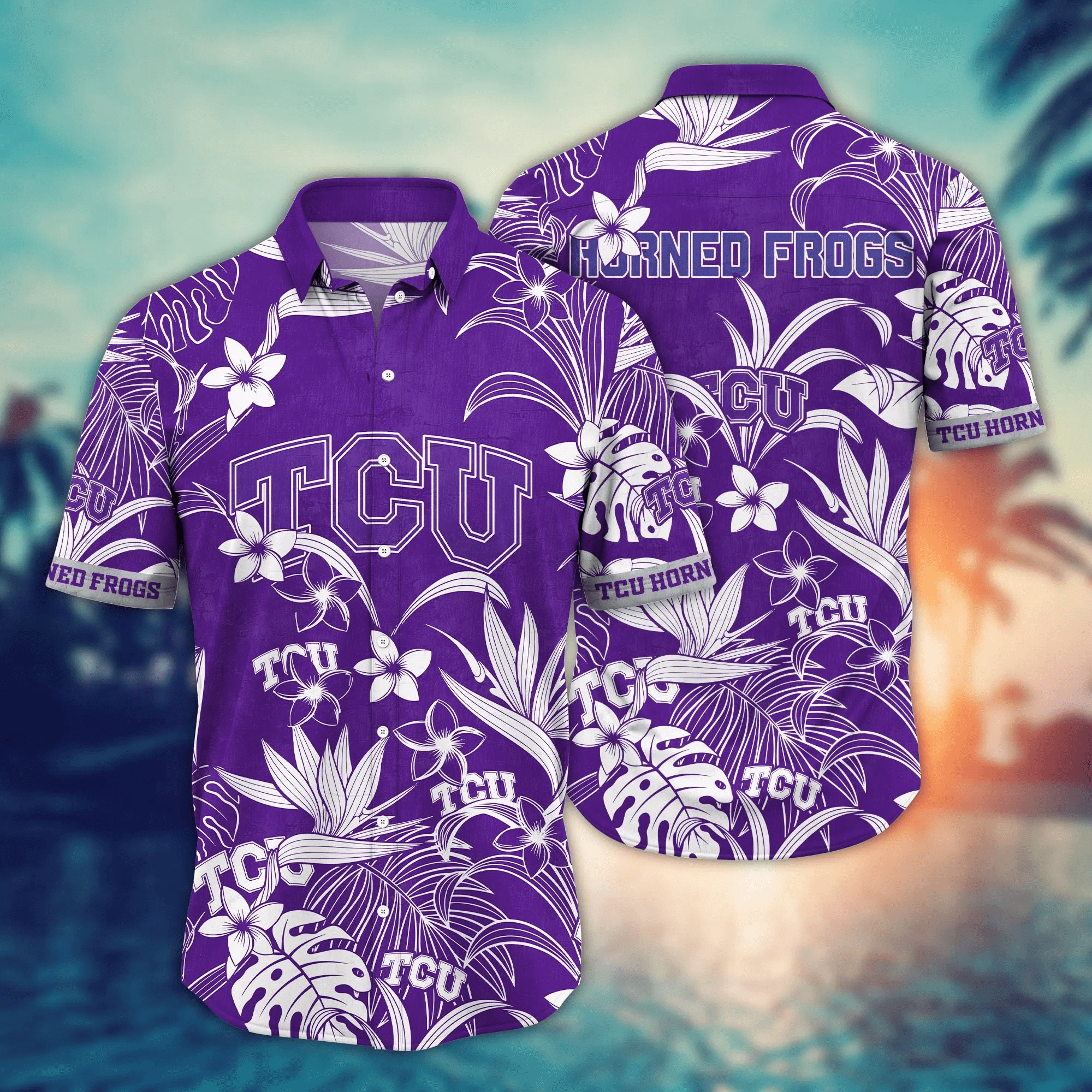 Tcu Horned Frogs NCAA Hawaiian Shirt Umbrellas (For Sun)Time Aloha Shirt