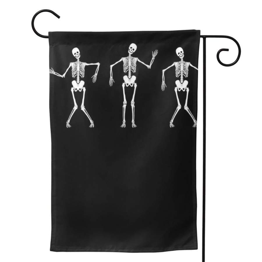 2 Pcs Garden Flag Dancing Skeletons Cute Halloween Horizontal Poster 12.5″x18″ -Mothers Day, Birthday Gifts for Mom, Dad, Wife, Husband, Daughters, Grandma, Friends