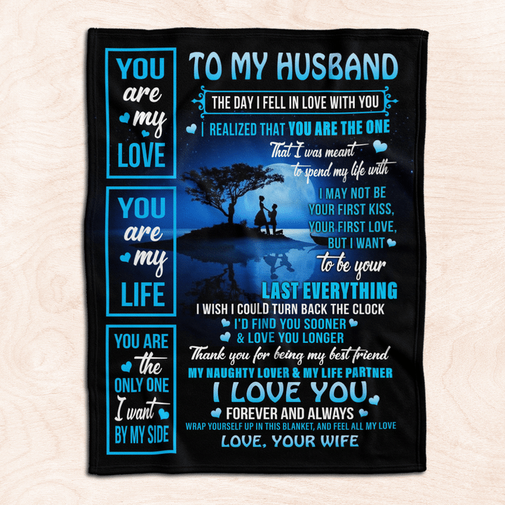 To My Husband You Are My Love You Are My Life Blanket Gift For Husband From Wife Birthday Gift Home Decor Bedding Couch Sofa Soft And Comfy Cozy