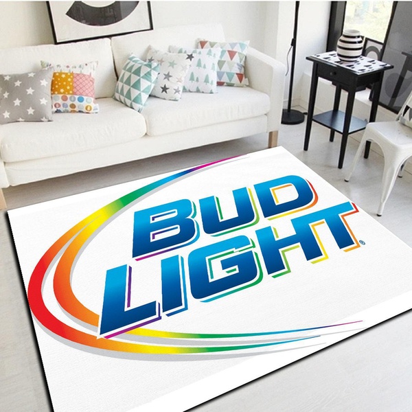 Bud Light Logo Area Rug, Living Room Carpet, Floor Mat