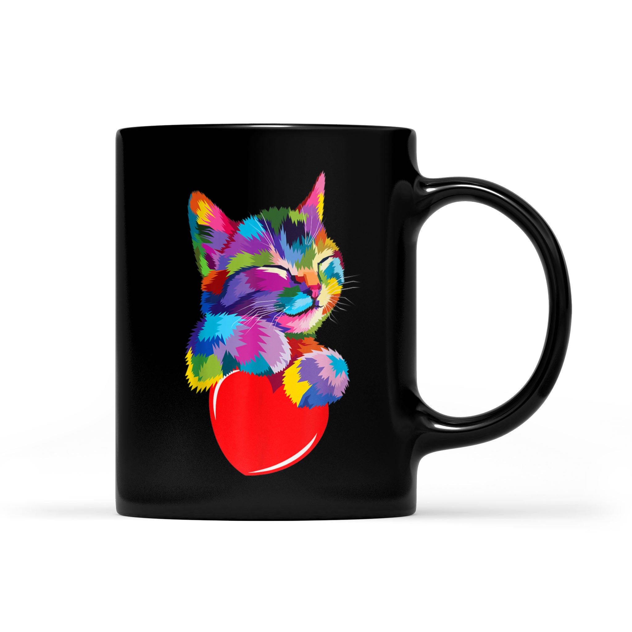 Cute Cat Gift For Kitten Lovers Valentine’s Day – Black Mug