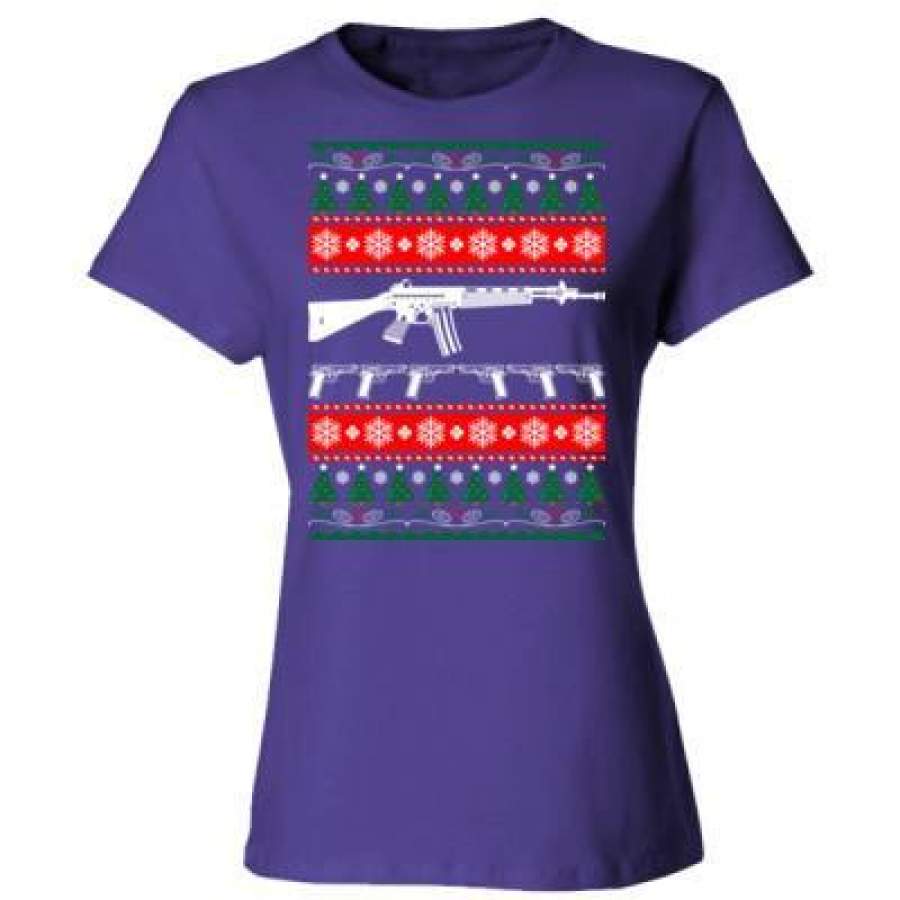 AGR AR 15 Christmas Ugly Sweater – Ladies’ Cotton T-Shirt