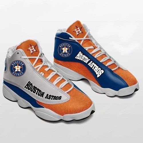 Orange Blue Themed Houston Astros Team Air Jordan 13 Printing Shoes Sneaker