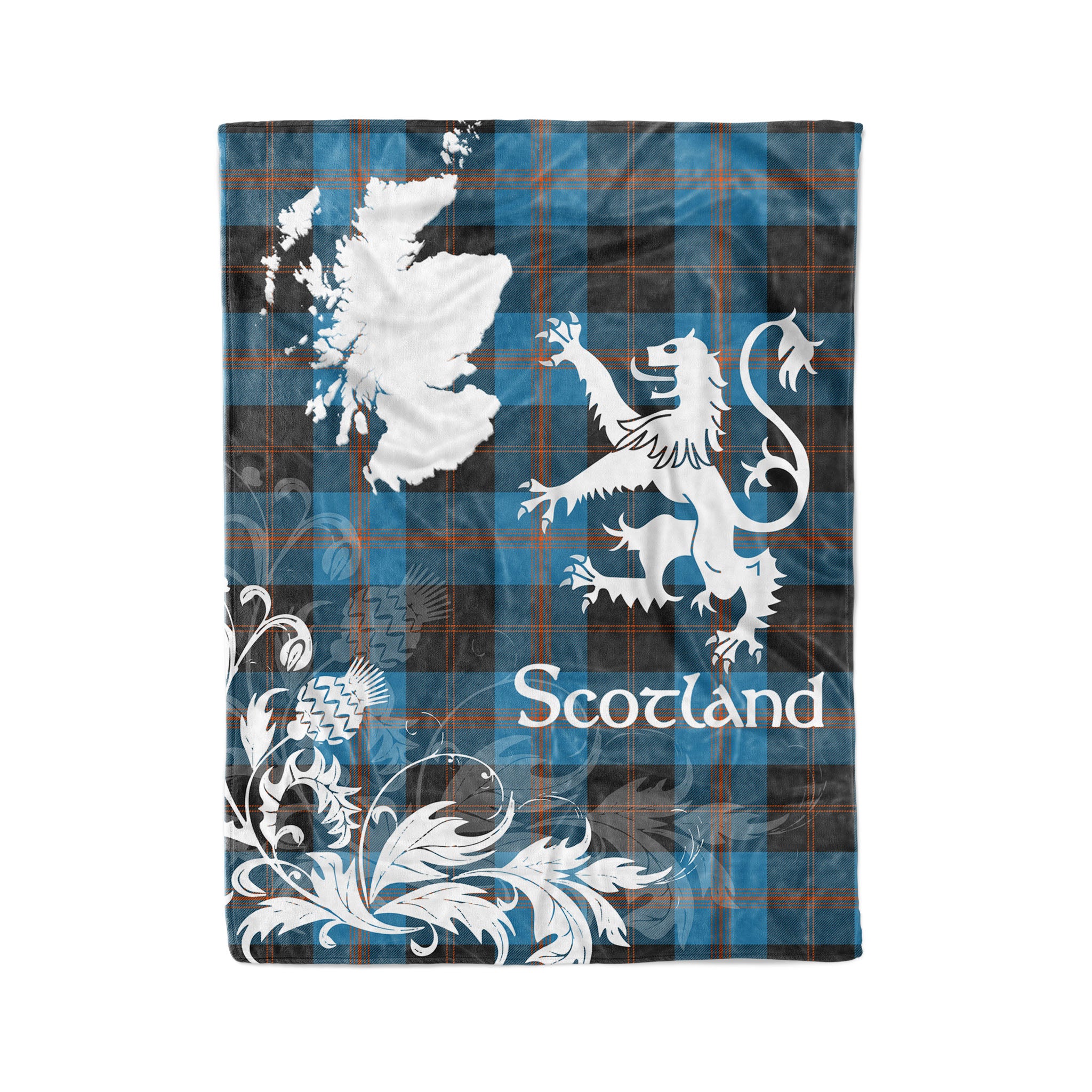 Tartan Plaid Fleece Blanket Tartan Blanket Thistle And Lion Scottish Clan Garden Plaid Blanket