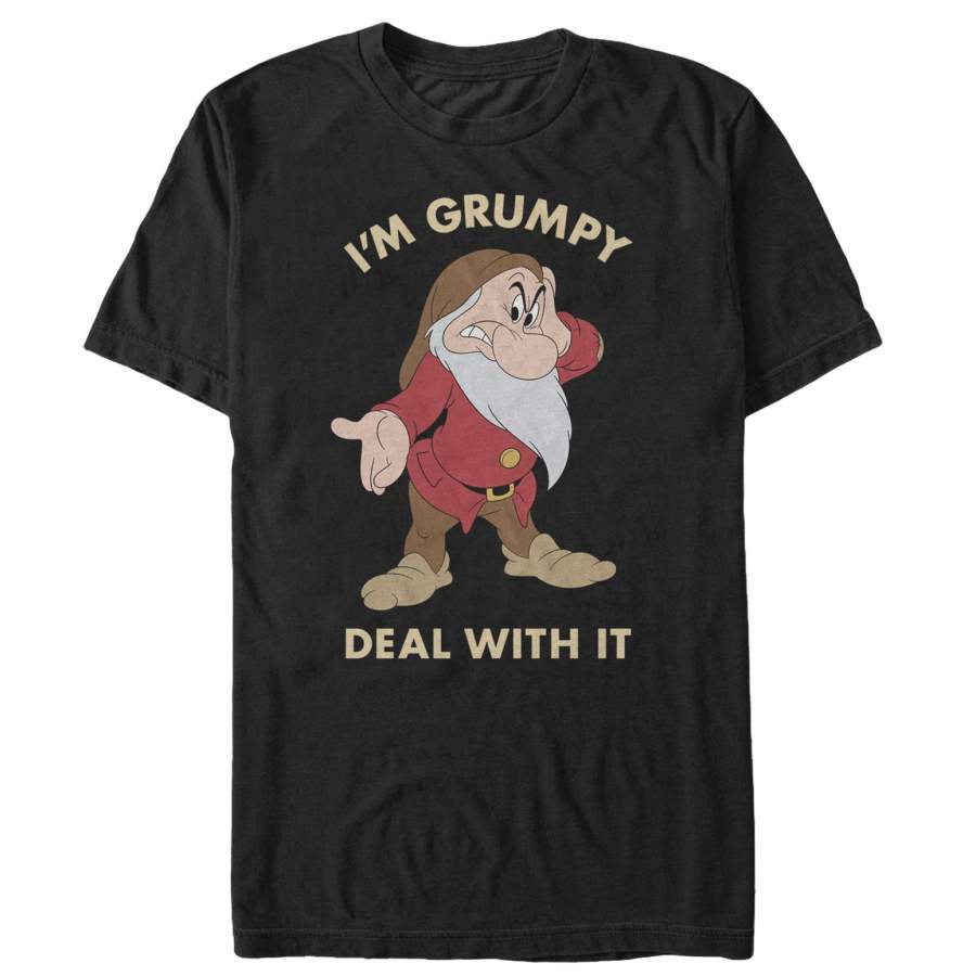 Snow White and the Seven Dwarves Men’s Grumpy Deal With It  T Shirt