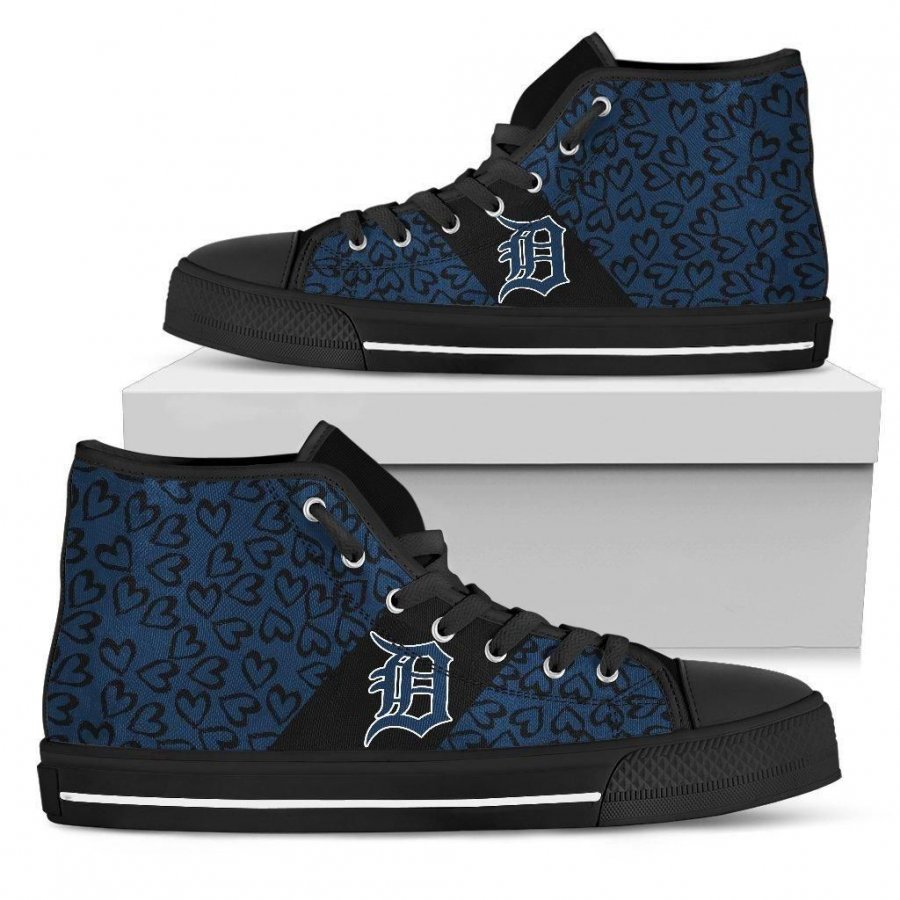 Perfect Cross Color Absolutely Nice Detroit Tigers High Top Shoes #220