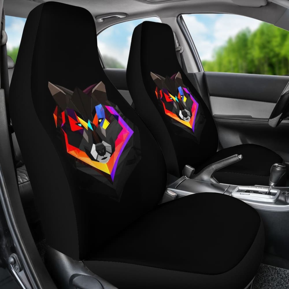 Poly Art Wolf Car Seat Covers 212801 Oralie Shop