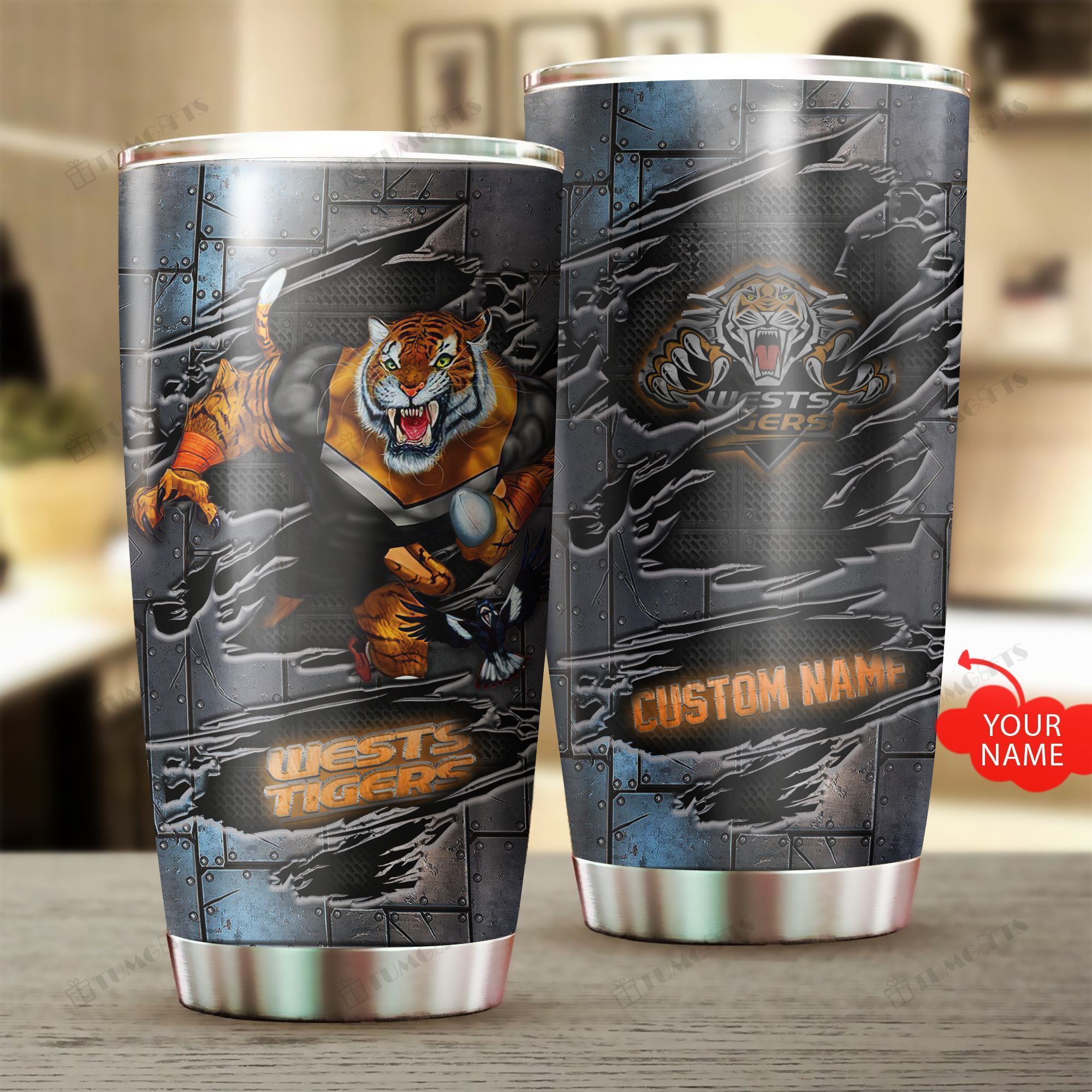 Buy Personalized Wests Tigers Football Club Custom Stainless Steel Tumbler