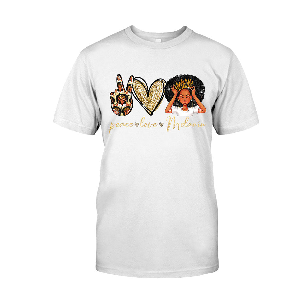 Melanin -African American Shirts With Faux Glitter Print 1121