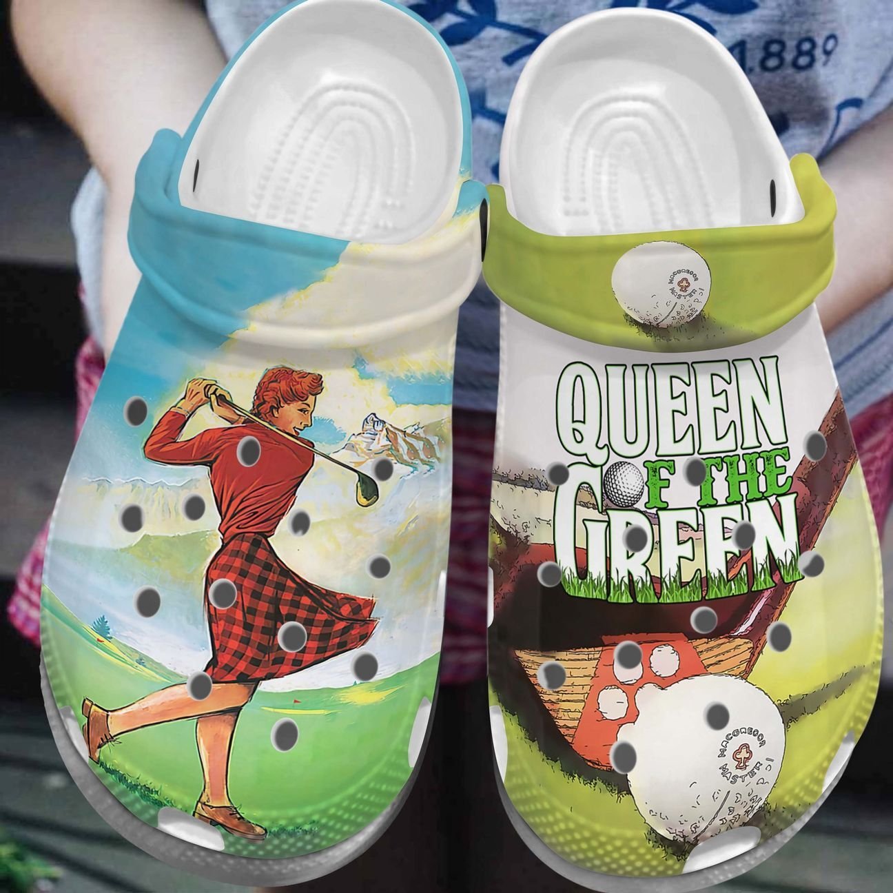 Golf Personalized Clog, Custom Name, Text, Color, Number Fashion Style For Women, Men, Kid, Print 3D Golf Queen