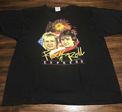 Vintage Rock N Roll Express Crockett Shirt Ricky Morton Robert Gibson Wwe  80s 6498