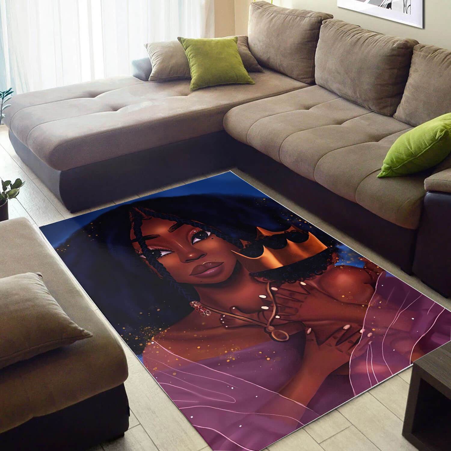 Afrocentric Area Rugs Pretty Black Woman With Afro African American Carpet Afrocentric Home Decor Ideas WBG03070